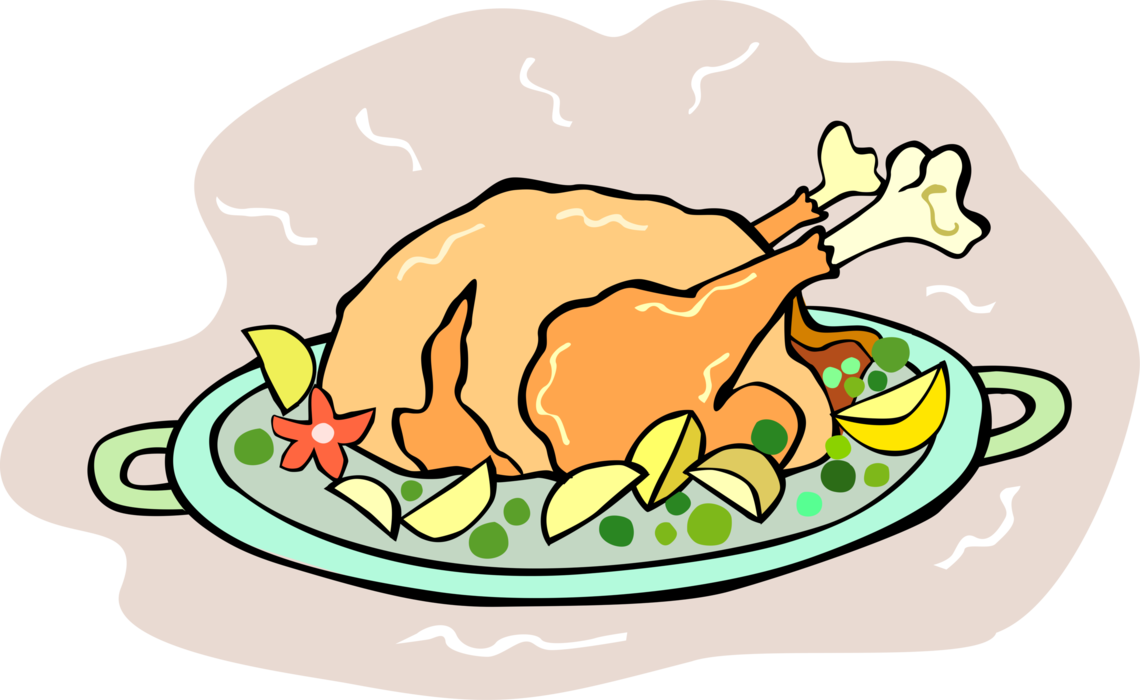 Clipart image of a roast turkey.