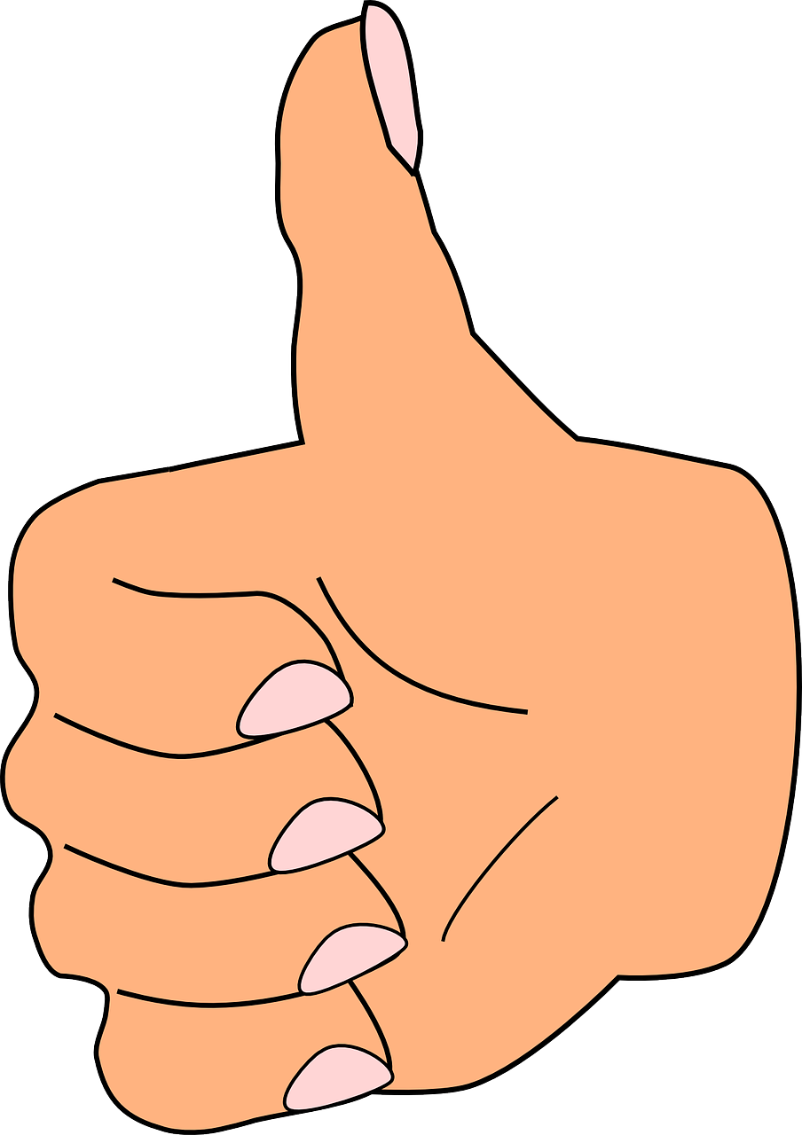 Clipart image of a hand showing the thumbs up sign