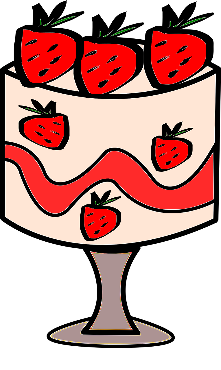 Clipart image of a portion of trifle.