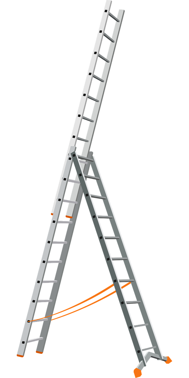Clipart image of a very large stepladder.