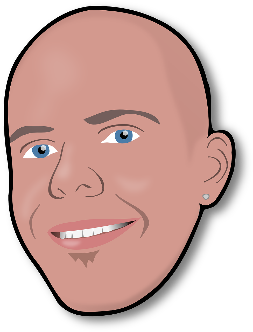 Clipart image of a bald man
