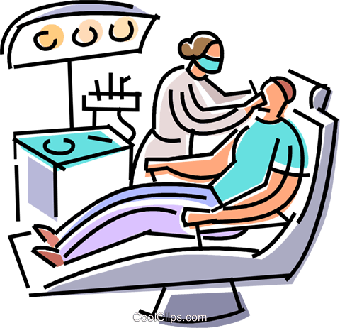 clipart of a man in a dentist's chair