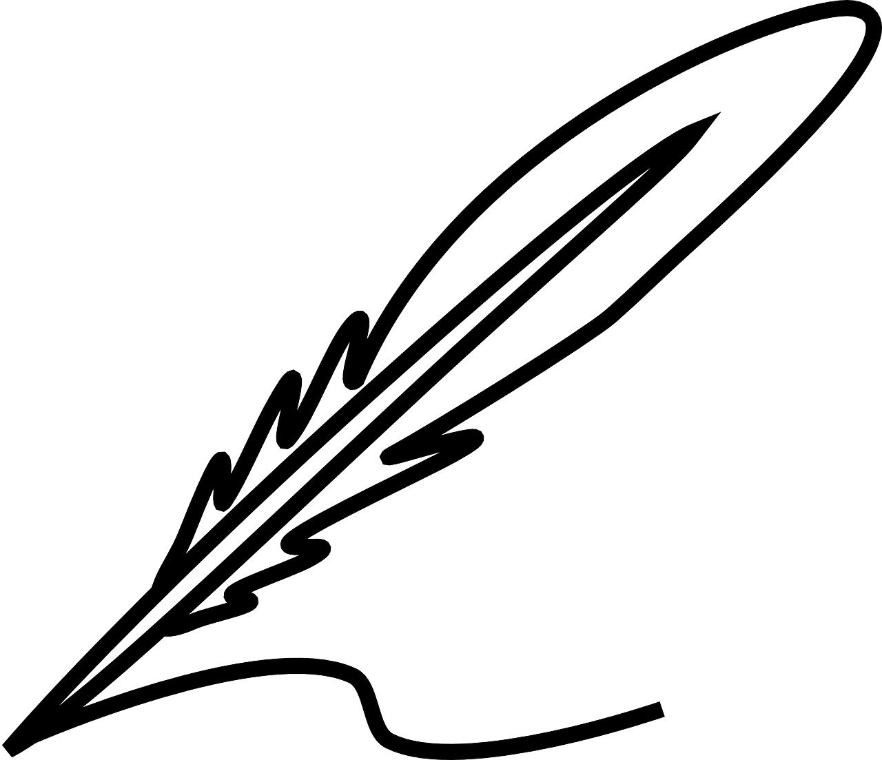 Clipart image of a quill pen.