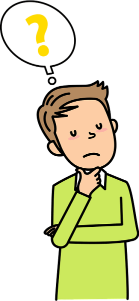 Clipart of a boy, thinking.