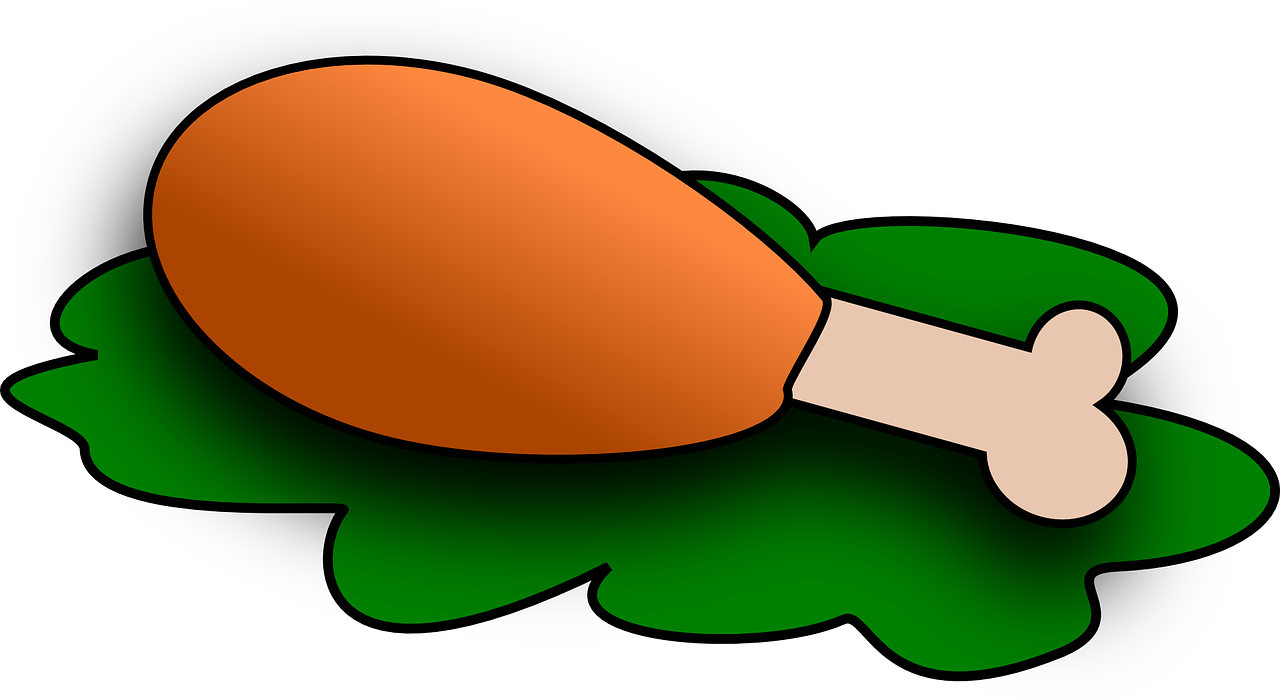 Clipart image of a chicken drumstick.