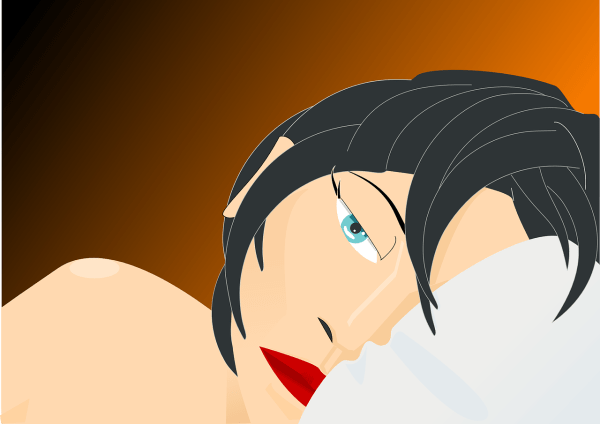 Clipart image of a sad woman.