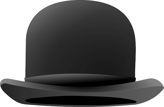 Clipart image of a bowler/derby hat
