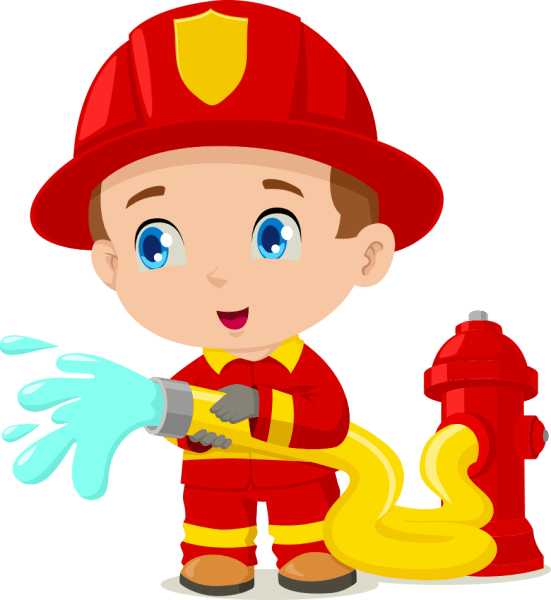 Clipart image of a fireman