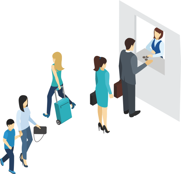 Clipart image of a queue