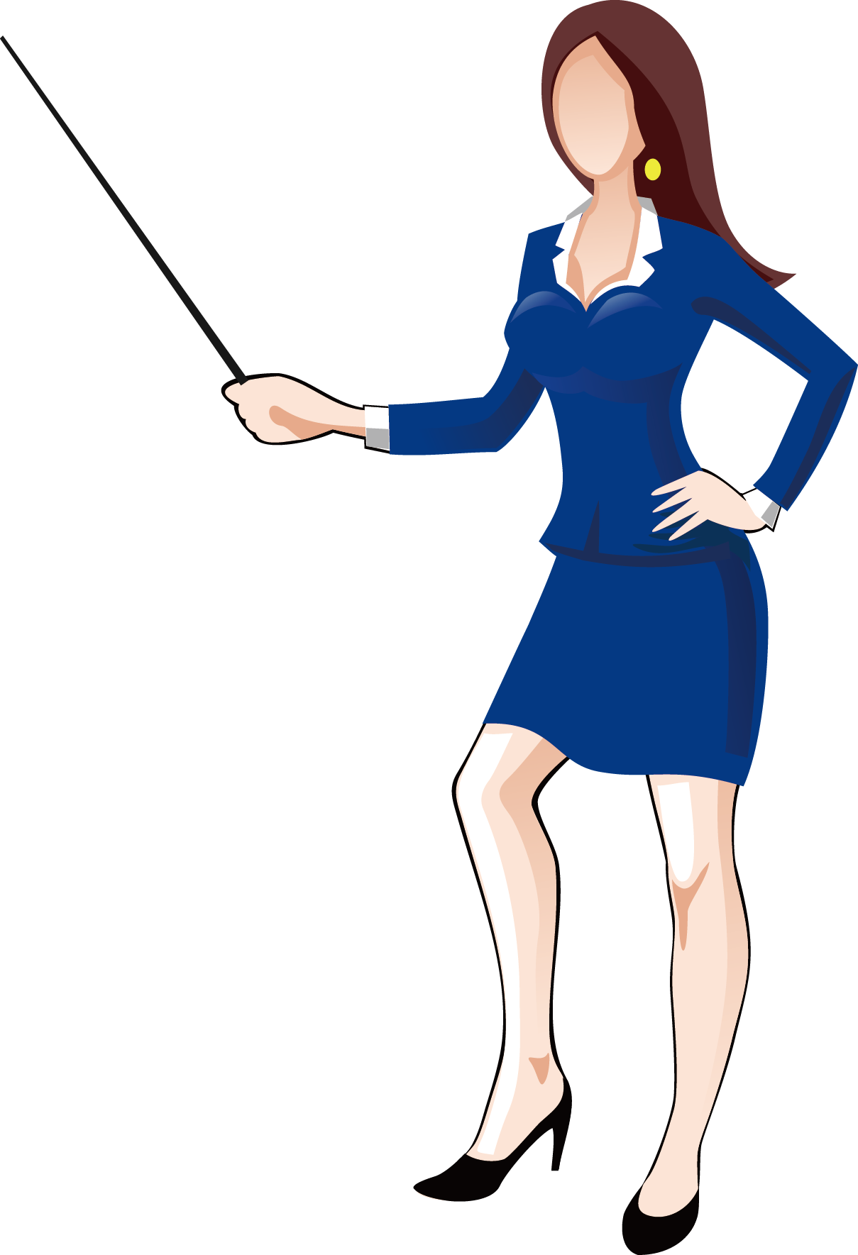 Clipart of a woman with a whip.