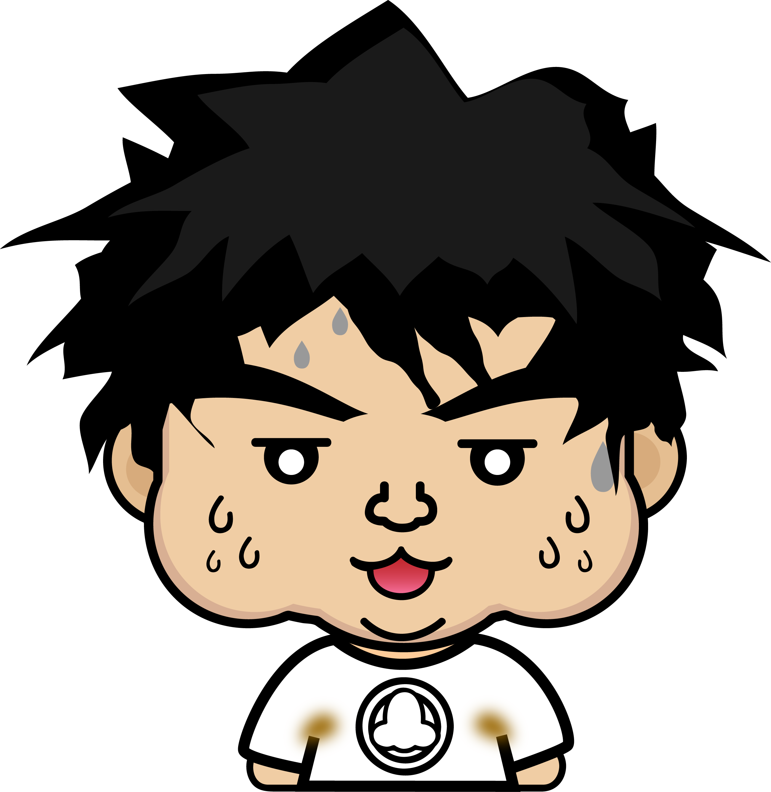 Clipart of a smelly boy.