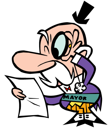 Clipart imageof a mayor giving a speech.