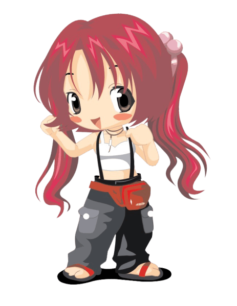 Clipart of a girl with long, straight hair.