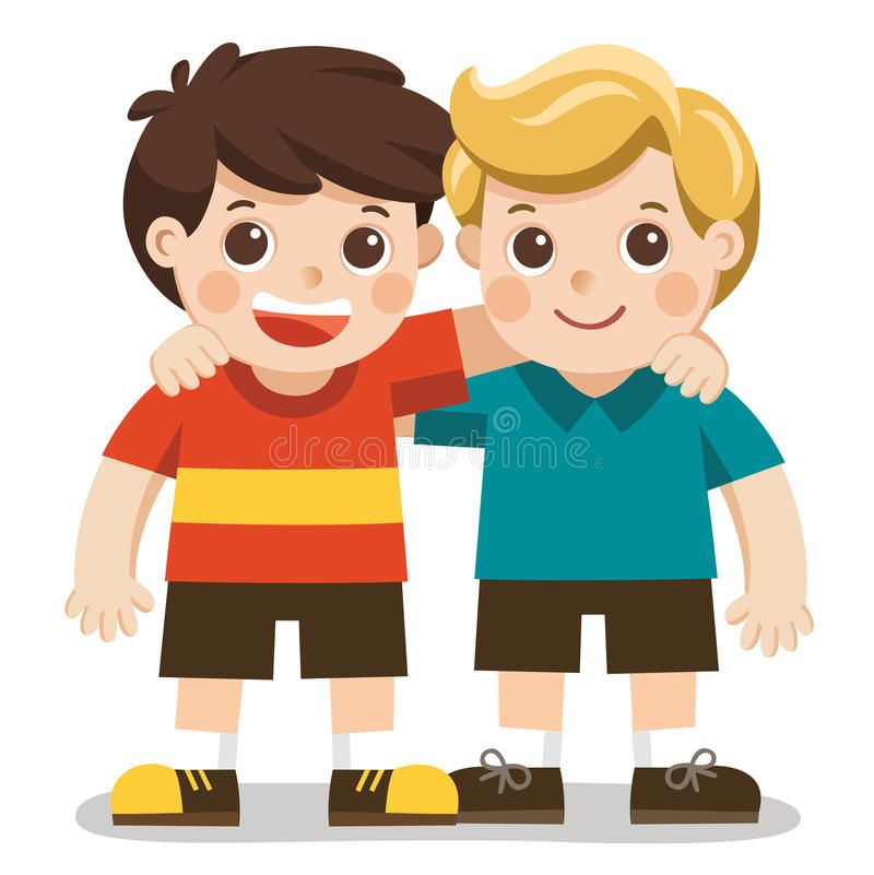 Clipart of two boys who are friends