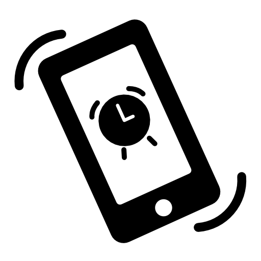 A phone, where the alarm is going off.