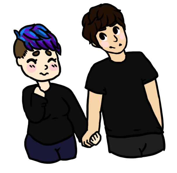 Clipart imageof a couple holding hands