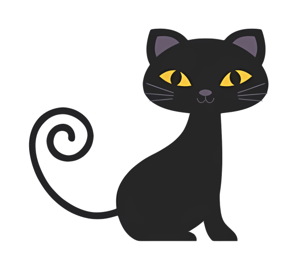Clipart image of a black cat